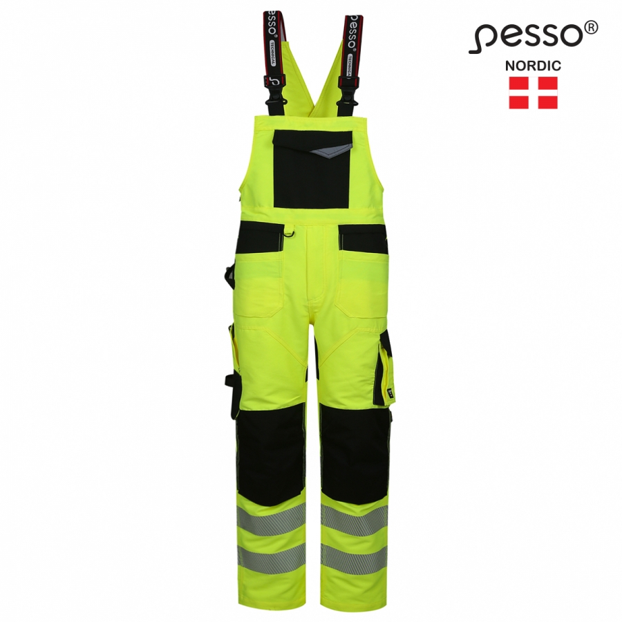 Pesso URANUS stretš traksipüksid ripptaskutega cl 2, HI-VIS kollane