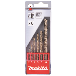 MAKITA metallipuuride komplekt 6 osa (2,3,4,5,6,8mm) HSS-CO