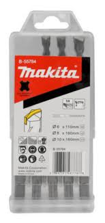 MAKITA SDS-PLUS kivipuuride komplekt 5-ne (2*6x110; 2*8x160; 1*10x160)