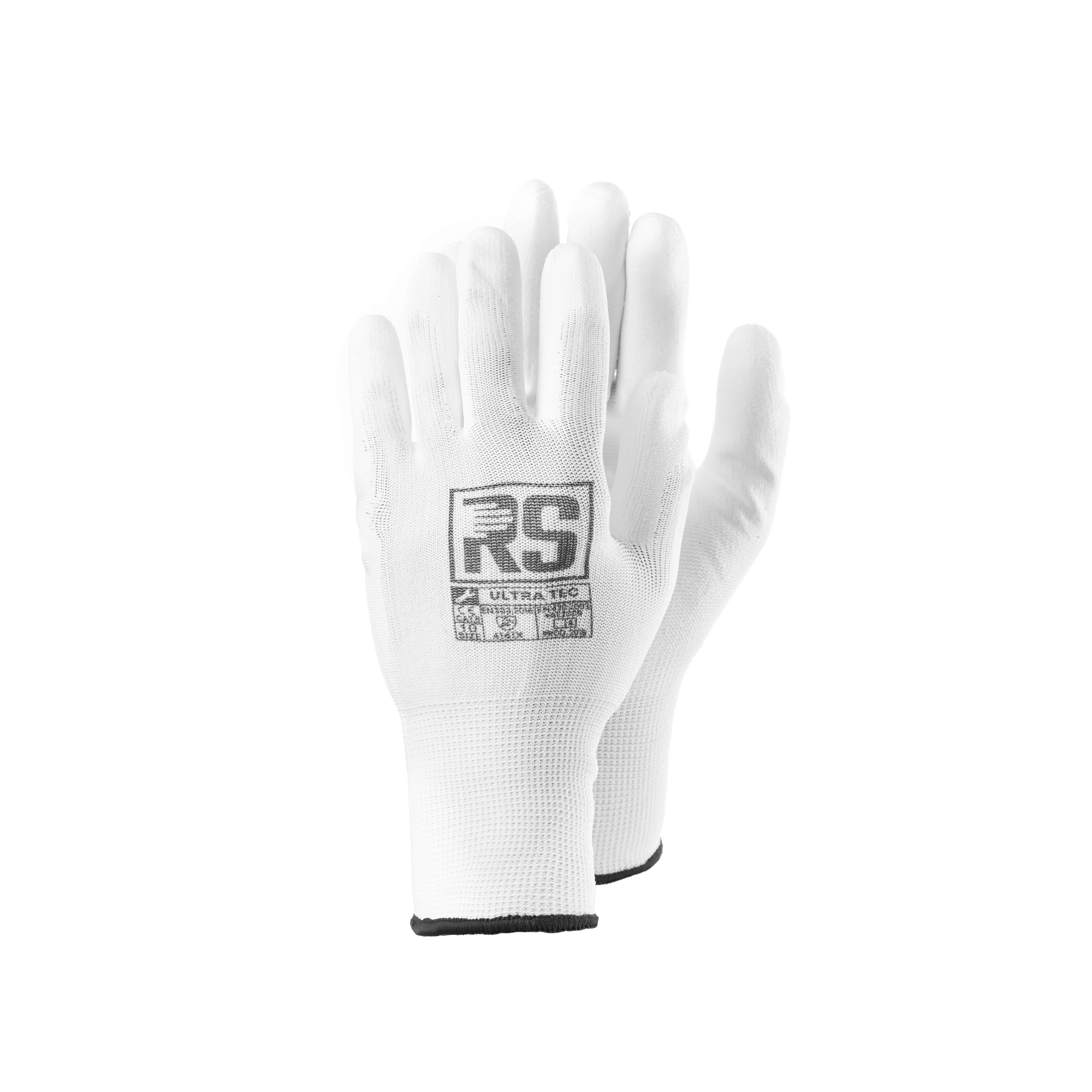 RS ULTRA TEC nailonist töökindad, peopesa PU, kat.2, valge