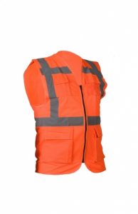 Helkurvest taskute ja lukuga, oranž