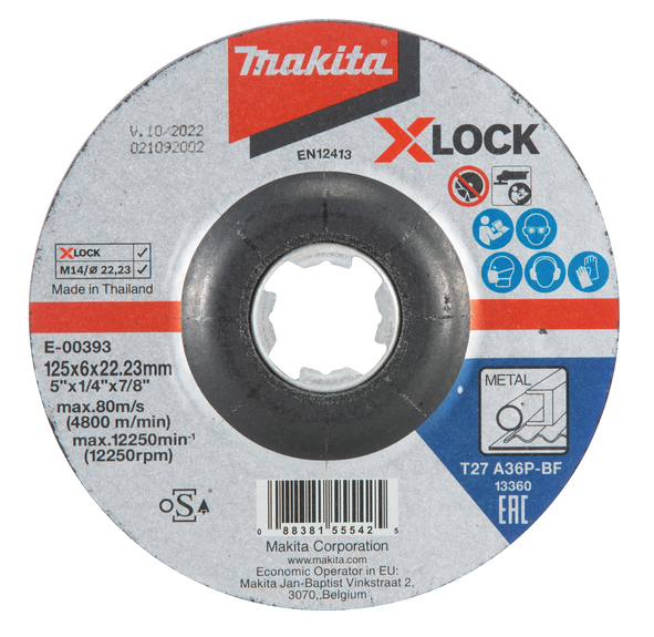 MAKITA lihvketas 125X6mm, X-LOCK (A36P) METALL