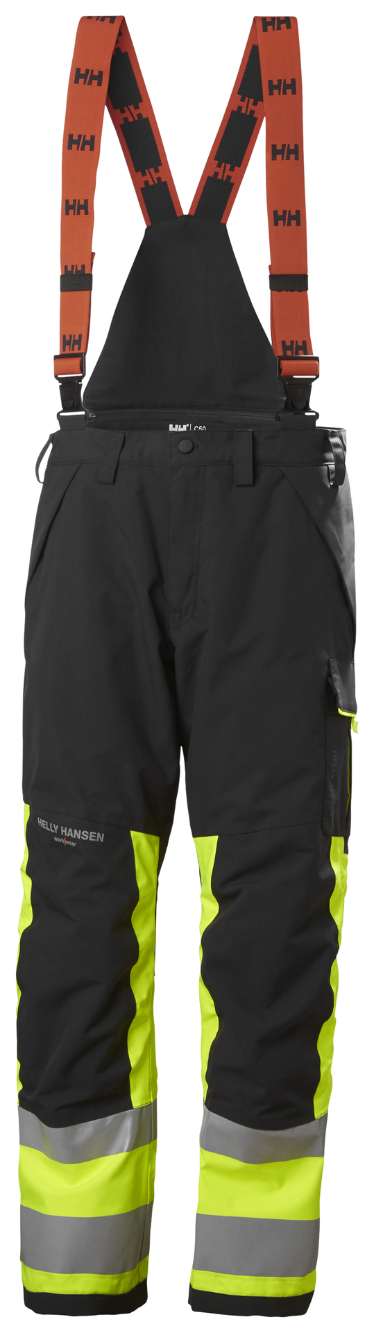 Helly Hansen ALNA 2.0 HI-VIS traksidega talvepüksid kl.1 kollane/must