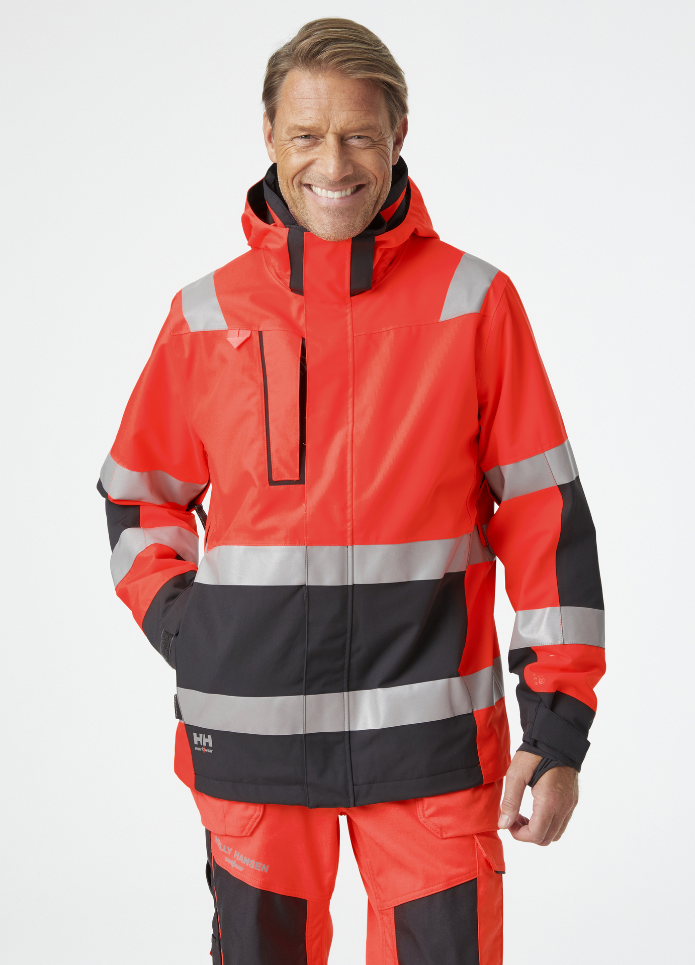 Helly Hansen ALNA 2.0 Shell jope HI-VIS kl.3 punane/must