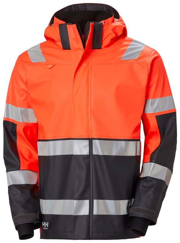 Helly Hansen ALNA 2.0 vihmajakk HI VIS CL3, oranž/must