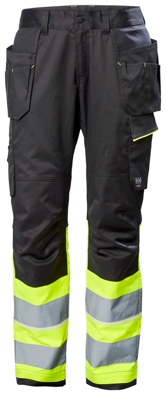 Helly Hansen UC-ME Construction ripptaskutega püksid HI-VIS kl1, kollane/must