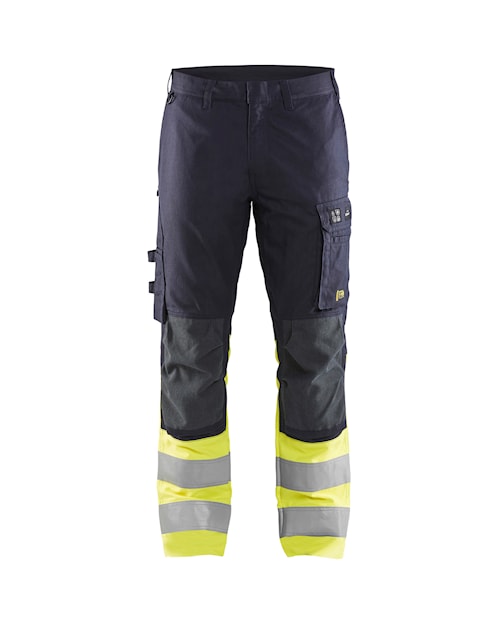 Blåkläder Multinorm Inherent stretškangast püksid Hi-Vis kl.1 tumesinine/kollane