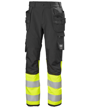 Helly Hansen ALNA 4X CONSTRUCTION ripptaskutega püksid HI-VIS kl. 1, kollane/must