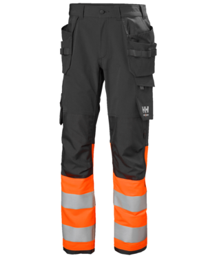 Helly Hansen ALNA 4X CONSTRUCTION ripptaskutega püksid HI-VIS kl. 1, oranž/must