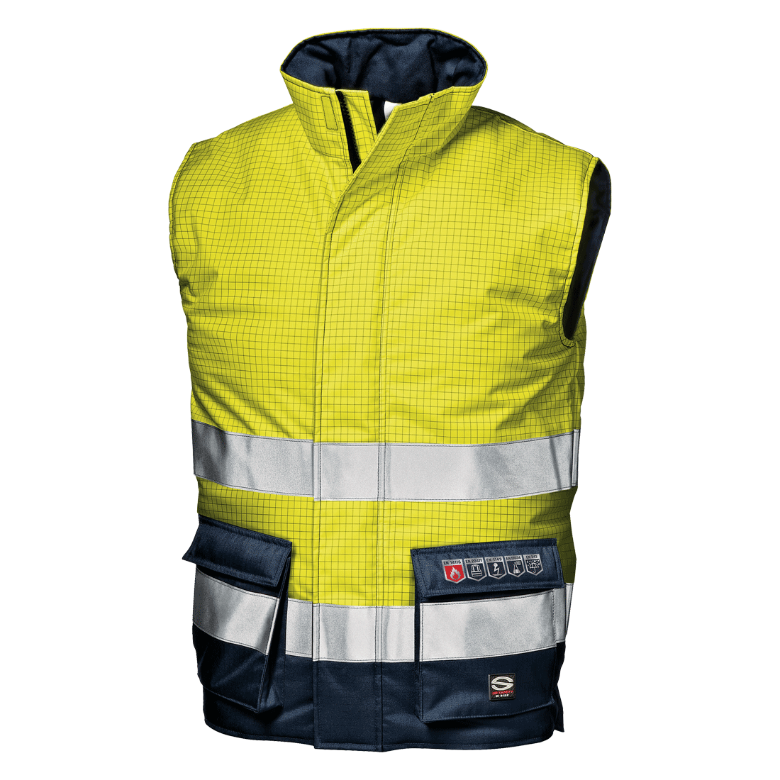 Sir Safety MICROLINES HI-VIS multinorm vest kl.2 kollane/tumesinine