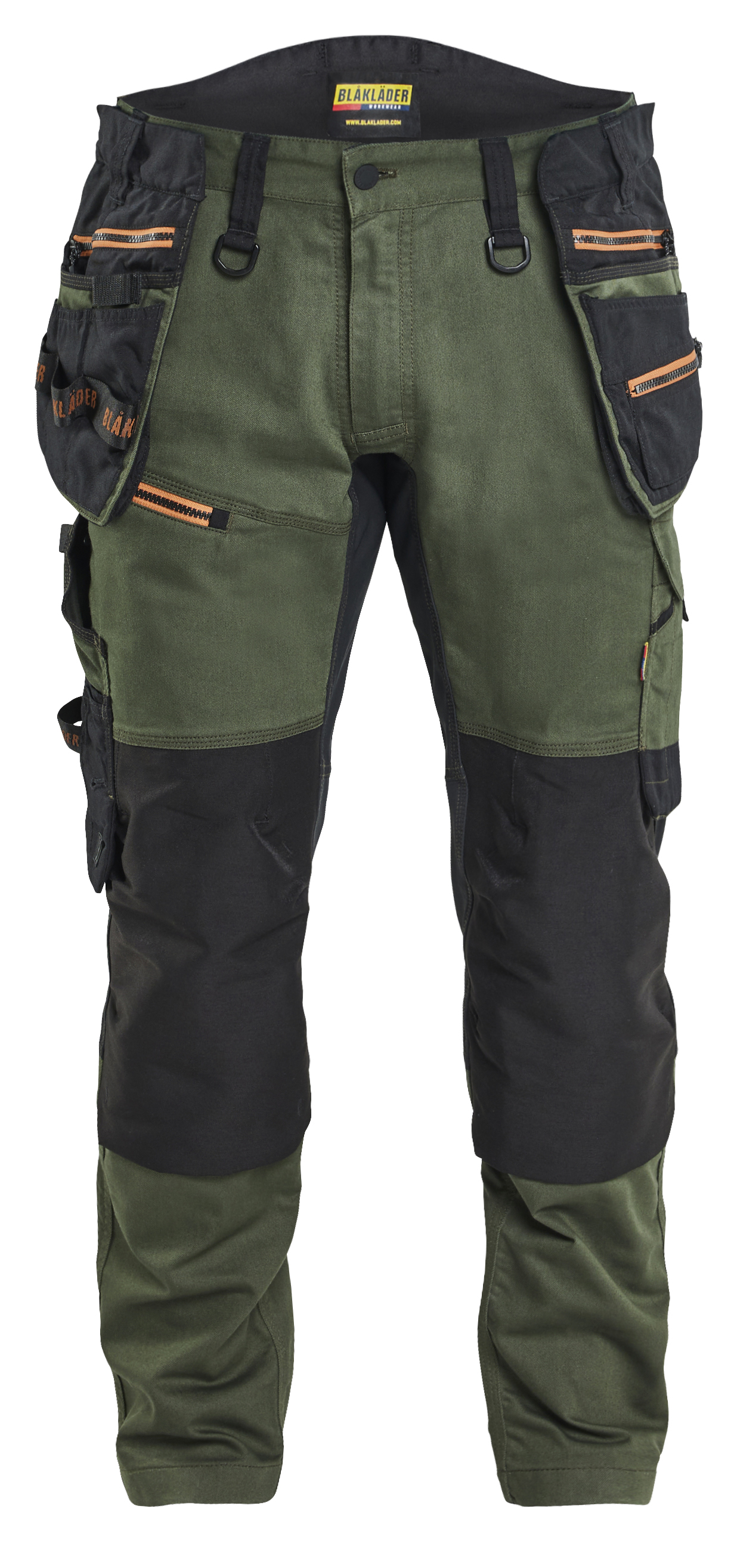 Blakläder STRIKER Cordura stretškangast tööpüksid ripptaskutega öine mets/must