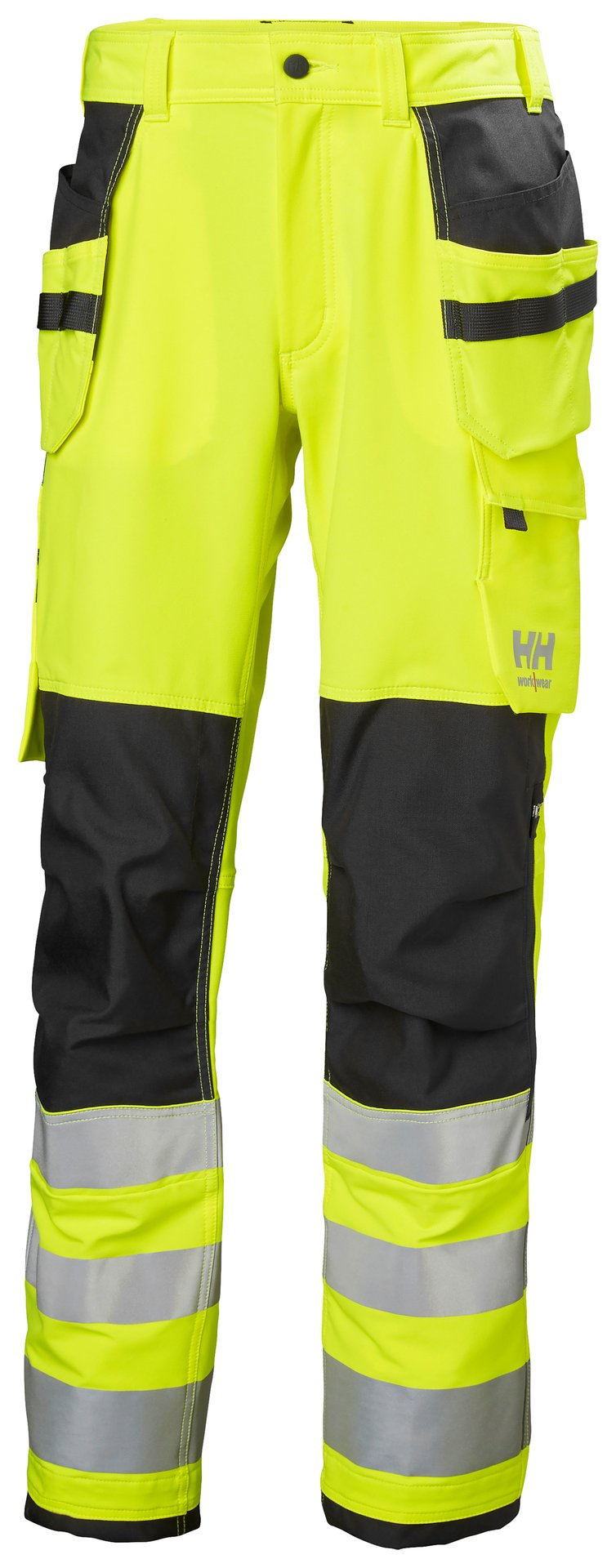 Helly Hansen ALNA 4X CONSTRUCTION ripptaskutega püksid HI-VIS kl. 2, kollane/must