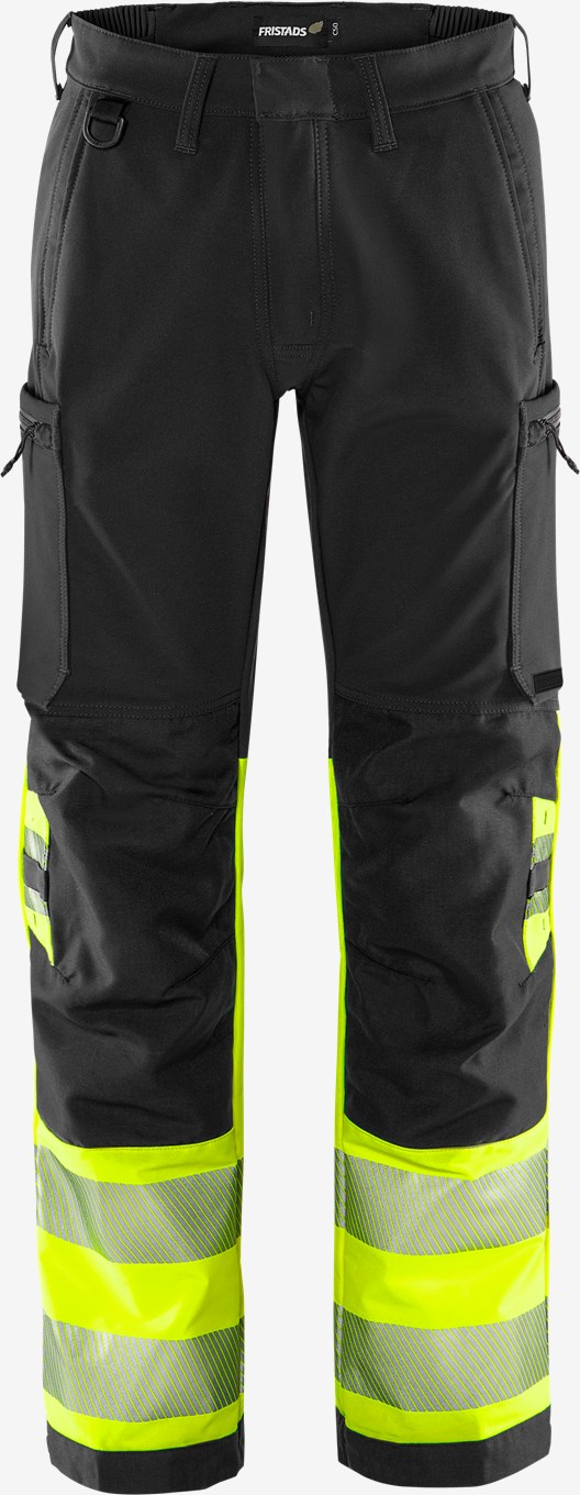 Fristads STIBY GREEN 2647 GSTP 4X Stretch püksid Hi-Vis kl. 1, kollane/must EPD