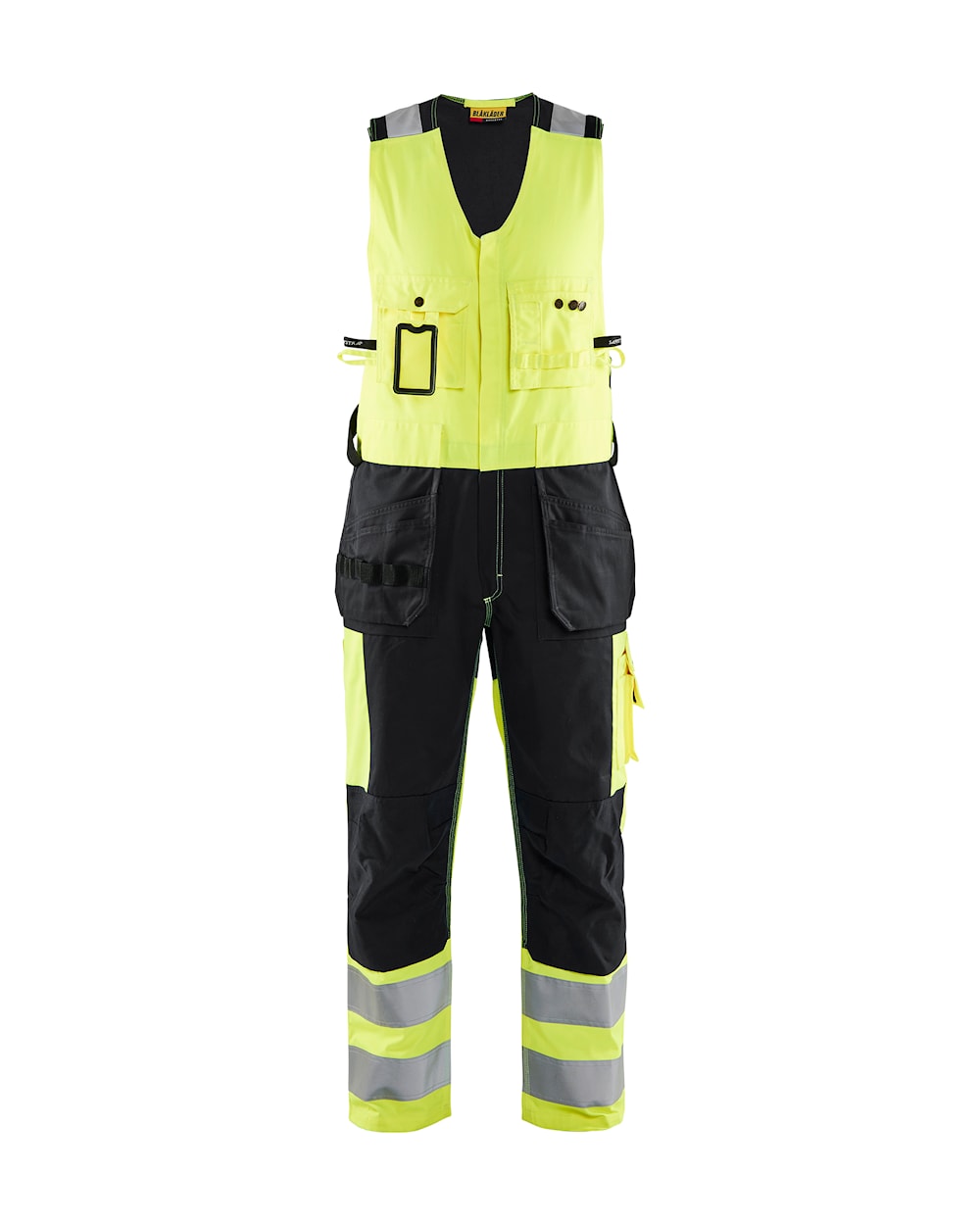 Blakläder vestpüksid ripptaskutega elastse seljaosaga Hi-Vis kl.2 kollane/must