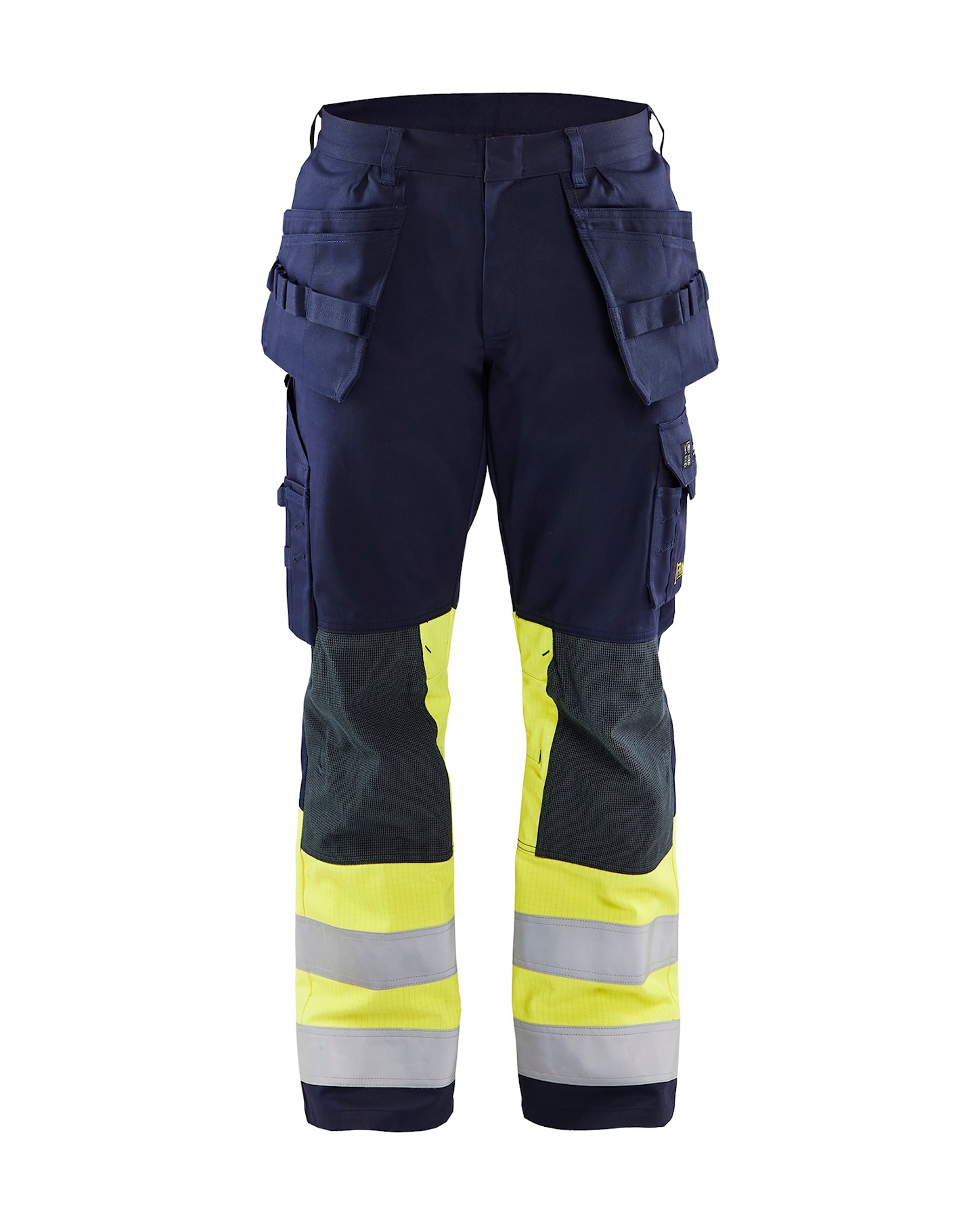 Blåkläder Multinorm Hi-Vis ripptaskutega püksid kl.1 tumesinine/kollane