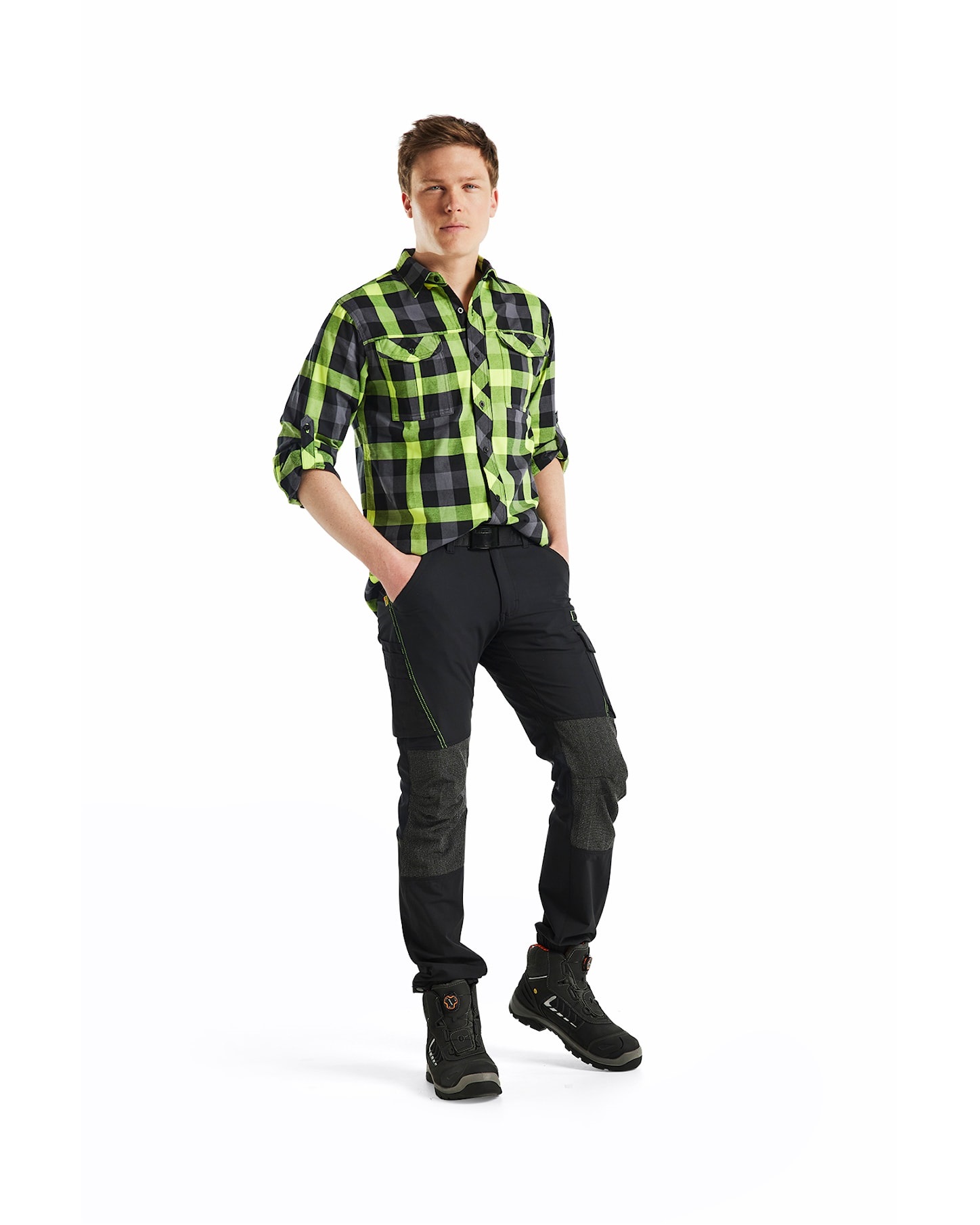 Blakläder püksid 4-way stretch must/neoonkollane