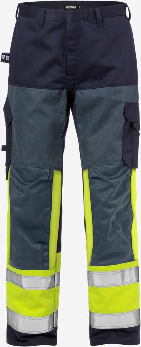 Fristads FLAME 2587 FLAM CORE Multinorm Hi-Vis püksid kl1 kollane/tumesinine